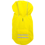 Yellow Slicker Dog Raincoat with Striped Lining  - Sizes XS-3XL