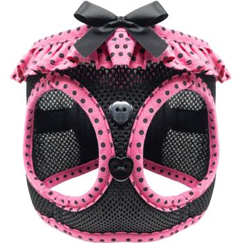American River Choke-Free Dog Harness by Doggie Design - Hot Pink and Black Polka Dot