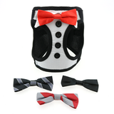 American River Ultra Choke Free Dog Harness - Tuxedo with 4 Interchangeable Bows
