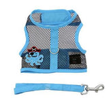 Cool Mesh Dog Harness & Leash Under the Sea Collection - Pirate Octopus Blue and Black