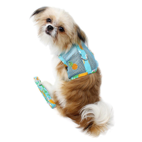 Cool Mesh Dog Harness with Leash by Doggie Design - Pineapple Luau