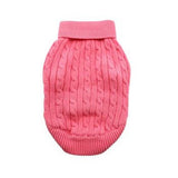 Doggie Design Combed Cotton Cable Knit Dog Sweater - Candy Pink