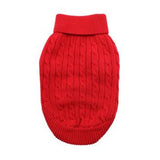 Doggie Design Combed Cotton Cable Knit Dog Sweater - Fiery Red