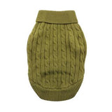 Doggie Design Combed Cotton Cable Knit Dog Sweater - Herb Green