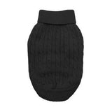 Dog Sweater Combed Cotton Cable Knit - Jet Black Doggie Design