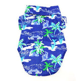 Hawaiian Camp Dog Shirt - Ocean Blue and Palms