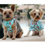 Hawaiian Camp Dog Shirt - Surfboards and Palms by Doggie Design