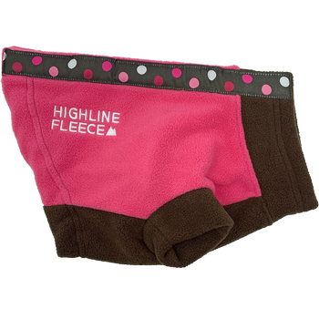 Doggie Design Highline Fleece Dog Coat - Pink & Brown Polka Dots