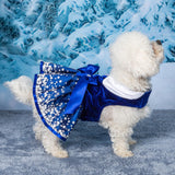 Doggie Design Holiday Dog Harness Dress - Snowflakes