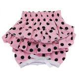 Ruffled Pink & Black Polka Dot Dog Panties by Doggie Design