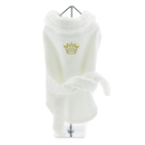 Turkish Cotton Dog Bathrobe White Gold Crown Cotton by  Doggie Design