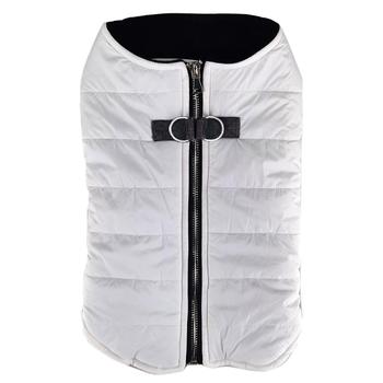Zip-up Dog Puffer Vest -White